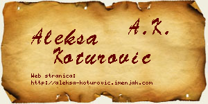 Aleksa Koturović vizit kartica